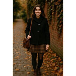 Vintage Suitime by Bert Newman 100% Wool Black Jacket Mod Minimalist Toggle Coat